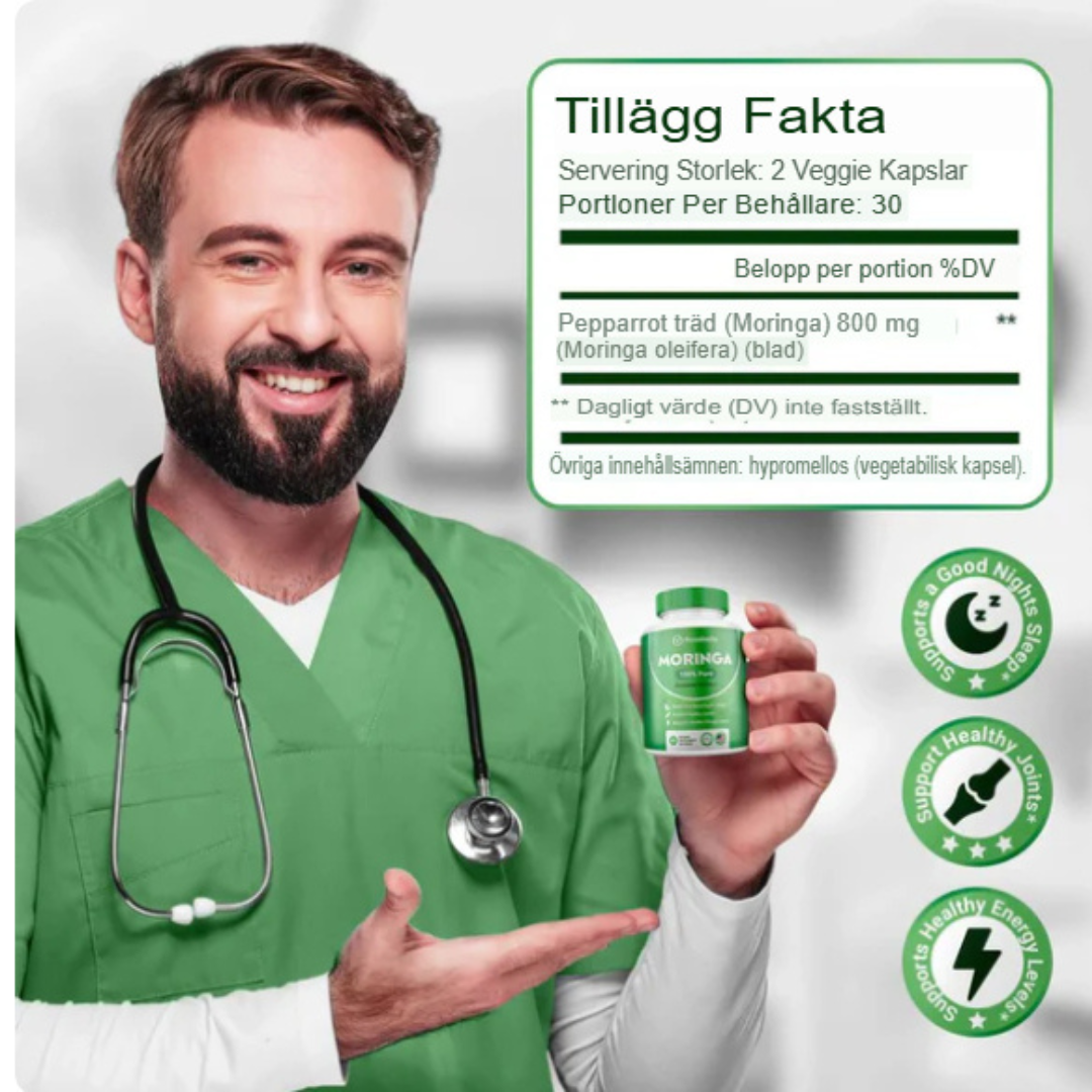 Rena Moringa Kapslar | Maximal Styrka för Sömn, Ledhälsa & Energi