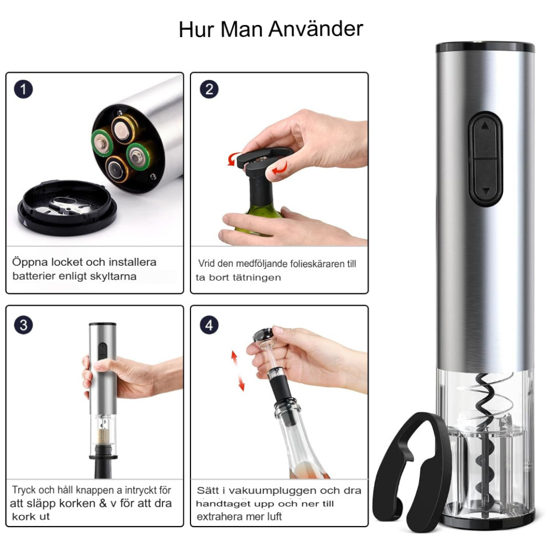 Ultimata Elektrisk Vinöppnare Kit