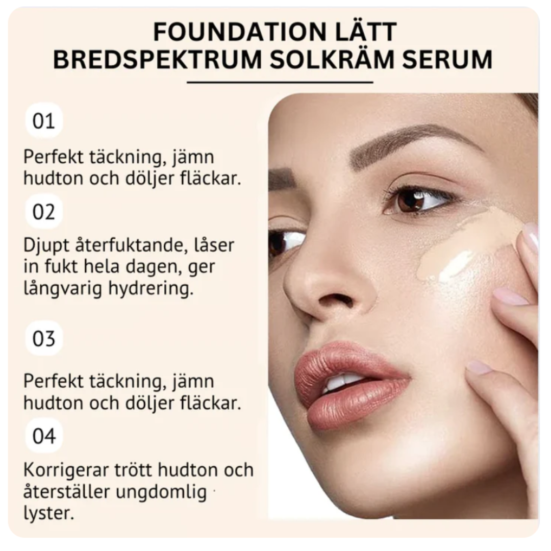 FlawlessRadiance 4-i-1 Foundation+ 1 Borste | Återfuktande, Hållbar Lyster för Jämn Hudton