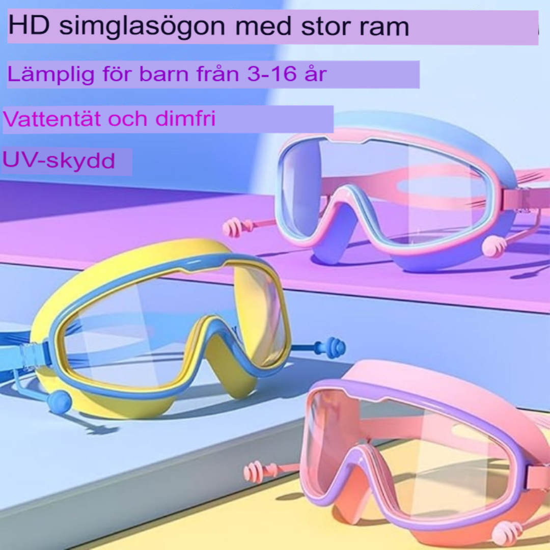 Barn HD Simglasögon | Stor Ram, Vattentät & Imfri