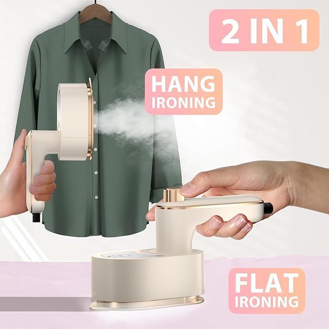 Mini Bärbar Handhållen Ångstrykjärn | Reseklart Plaggångare & Plattstrykjärn
