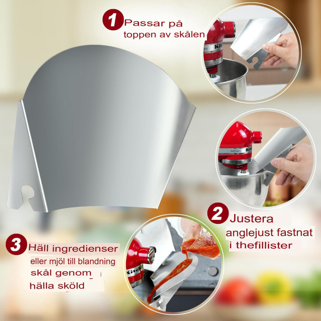 ProPour Rostfritt Stål Hällskydd | Kladdfritt Mixertillbehör för Exakt Hällning