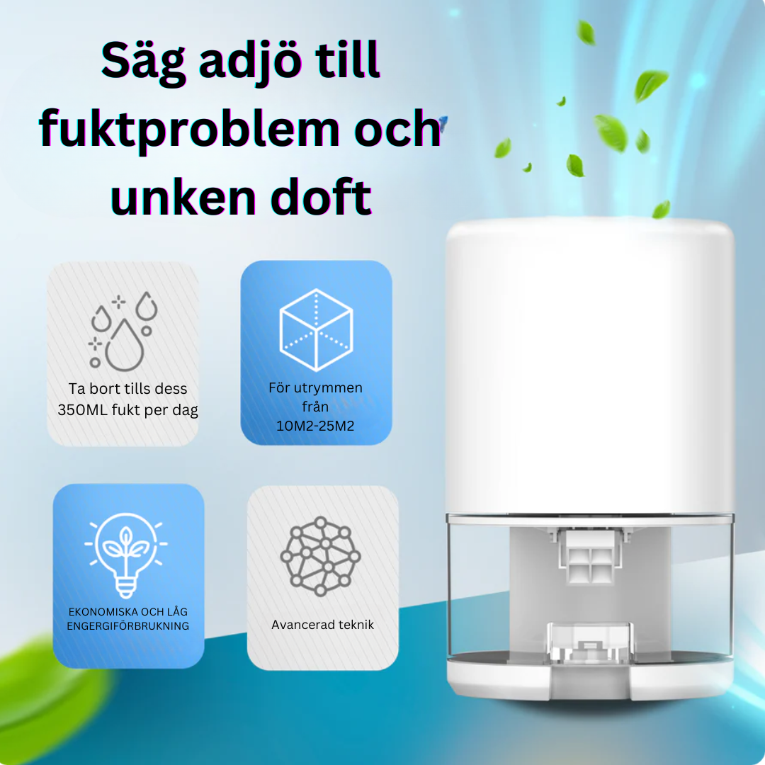 Kompakt Luftavfuktare | Snabb Fuktreglering för Hemkomfort