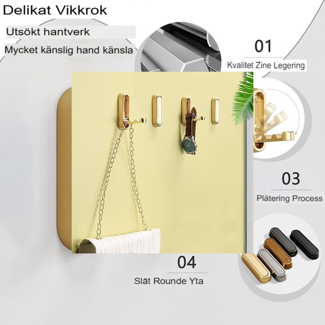 LuxeFold Väggkrokar | Platssparande, Elegant Design för Moderna Hem