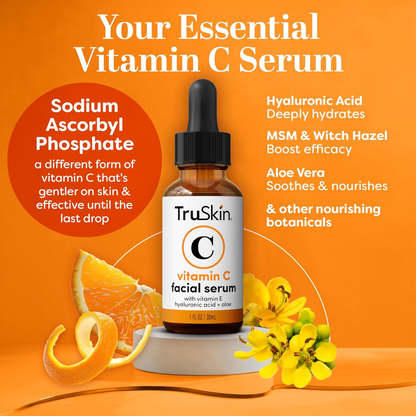 TruSkin Vitamin C Serum | Ljusande & Anti-Aging Formula med Hyaluronsyra & Vitamin E