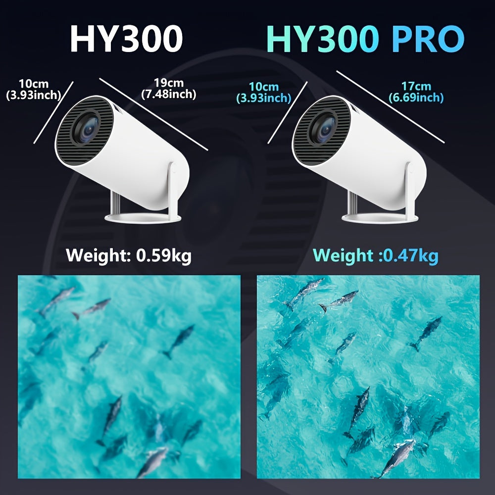 HY300 Pro 4K Ultra Klar Projektor - Lätt och portabel trådlös hemmabio