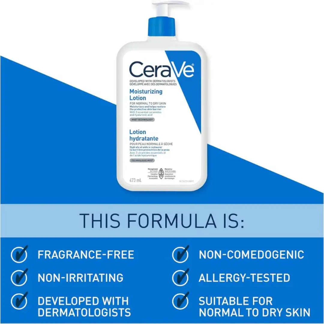 CeraVe Återfuktande Lotion | Daglig Fuktighetskräm med Hyaluronsyra & Ceramider för Torr Hud