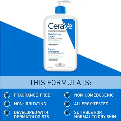 CeraVe Återfuktande Lotion | Daglig Fuktighetskräm med Hyaluronsyra & Ceramider för Torr Hud