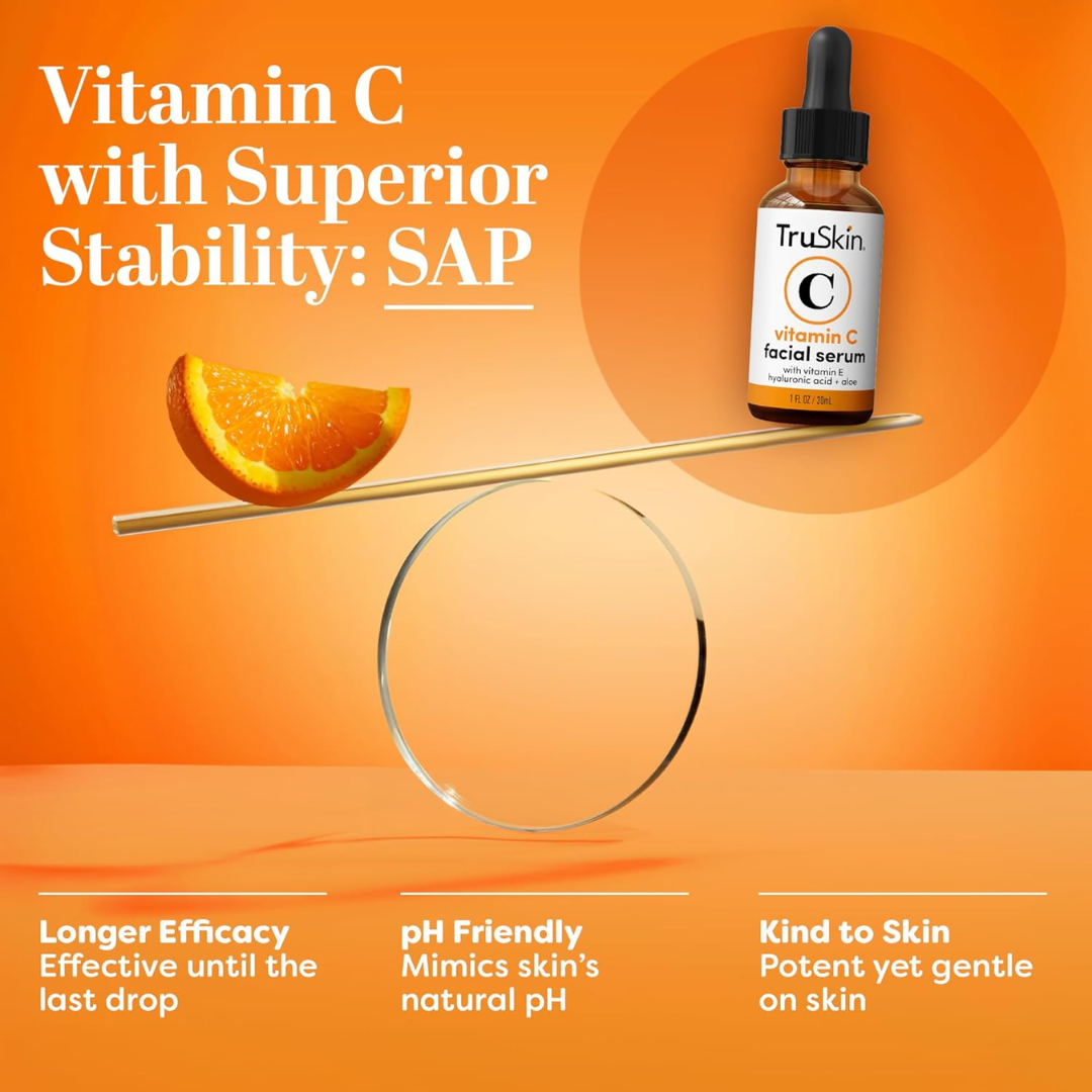 TruSkin Vitamin C Serum | Ljusande & Anti-Aging Formula med Hyaluronsyra & Vitamin E
