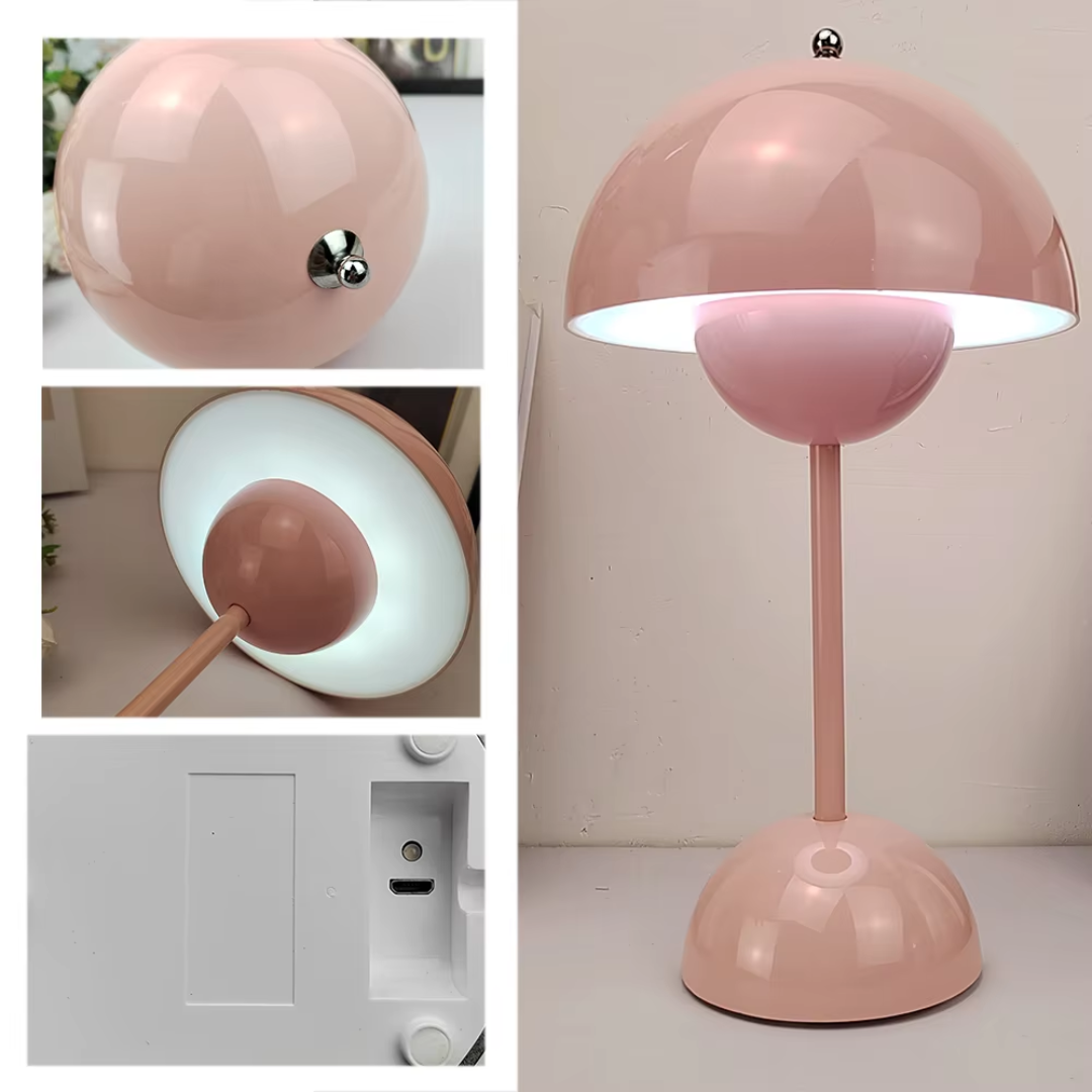 MushroomGlow Uppladdningsbar Lampa | Sladdlös Bordlampa