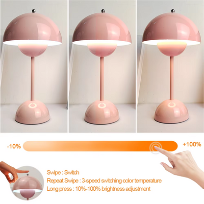 MushroomGlow Uppladdningsbar Lampa | Sladdlös Bordlampa