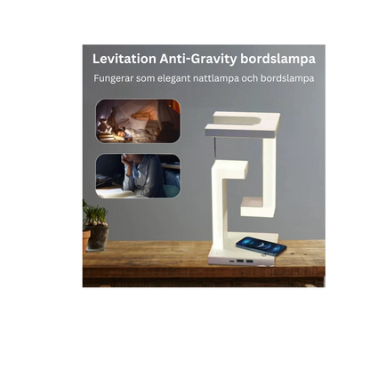 Bordslampa med magnetisk levitering mot tyngdkraften