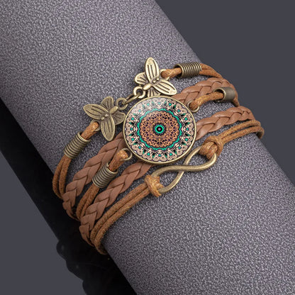 Vintage Mandala Blomma Wrap Armband