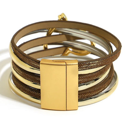 Allyes Mode Hjärt Wrap Armband