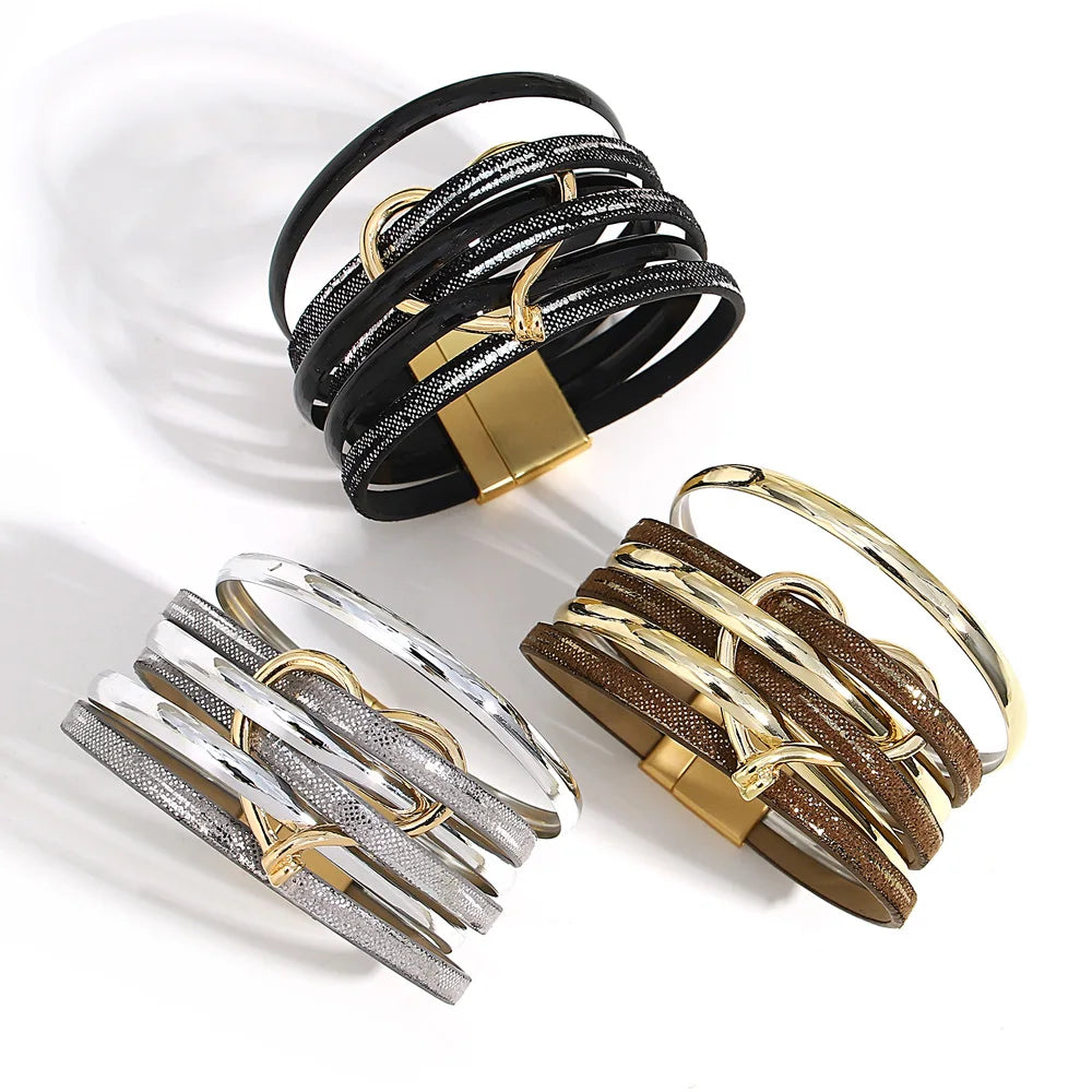 Allyes Mode Hjärt Wrap Armband