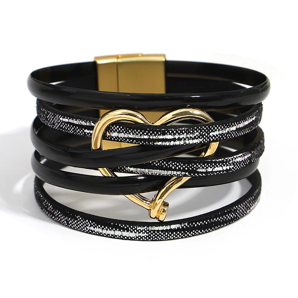 Allyes Mode Hjärt Wrap Armband