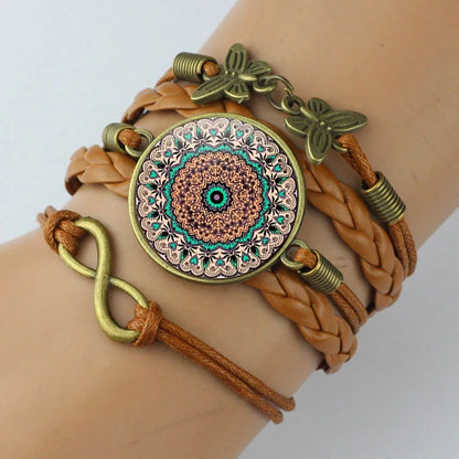 Vintage Mandala Blomma Wrap Armband