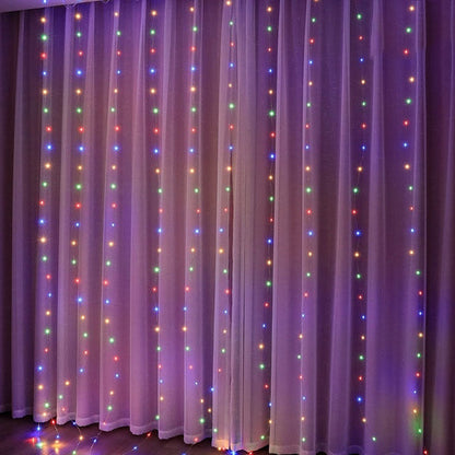 Elegant LED Julgardin - Med Timer, 8 Ljuslägen och Fjärrkontroll